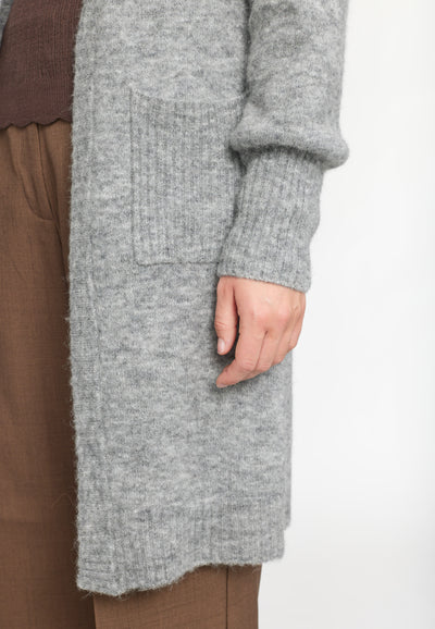 Soft Rebels SRAllison Long Cardigan Knit Knitwear 005 Medium Grey Melange