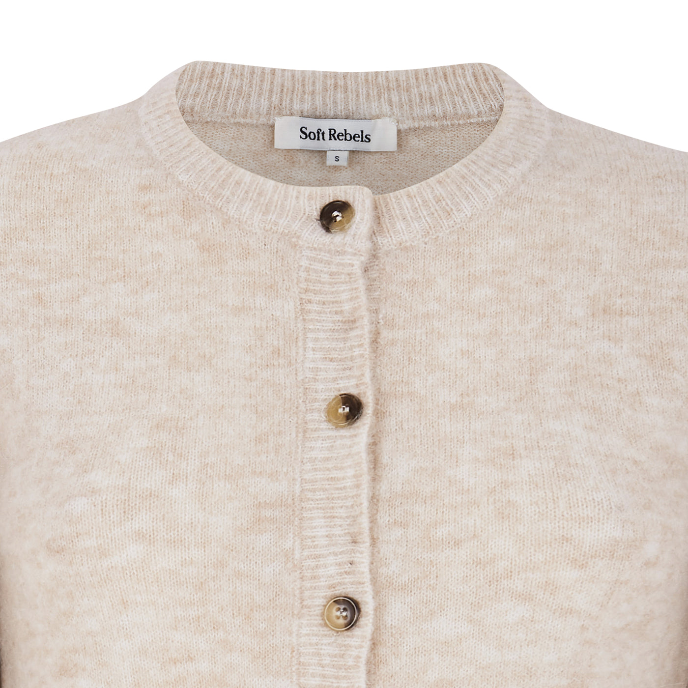 Soft Rebels  SRAllison O-neck Cardigan knit Knitwear 044 Whitecap Gray