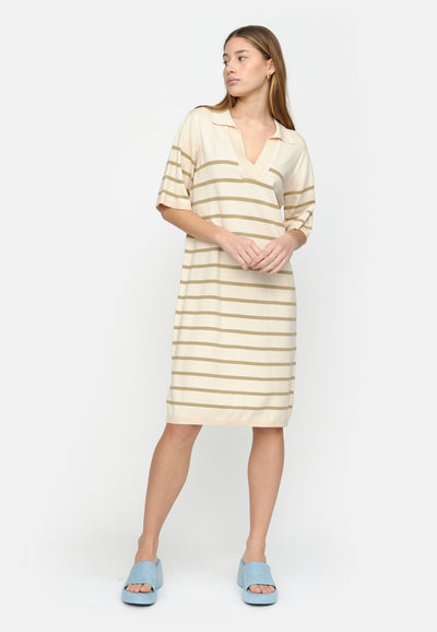 Soft Rebels   SRLea Polo Knit Dress Dresses & jumpsuits 707 Olive Gray